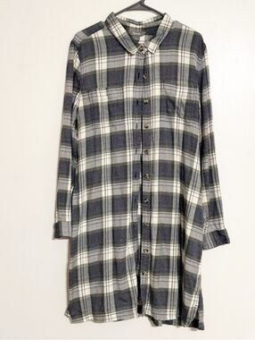 Bass Pro Shop Natural Reflections Plaid Duster Button Down Cotton Shirt
